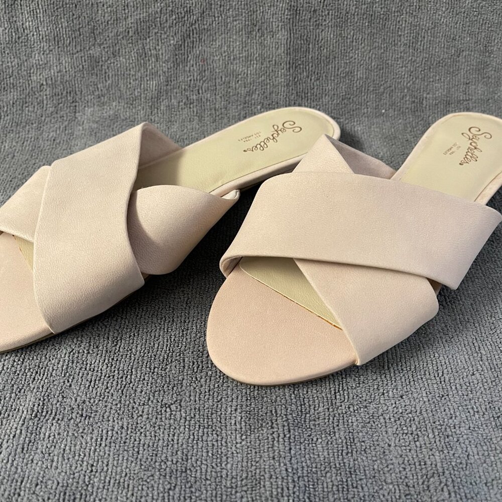 Seychelles Continental Nubuck Pink Leather Slide Flat Sandals 7.5 - New in Box!